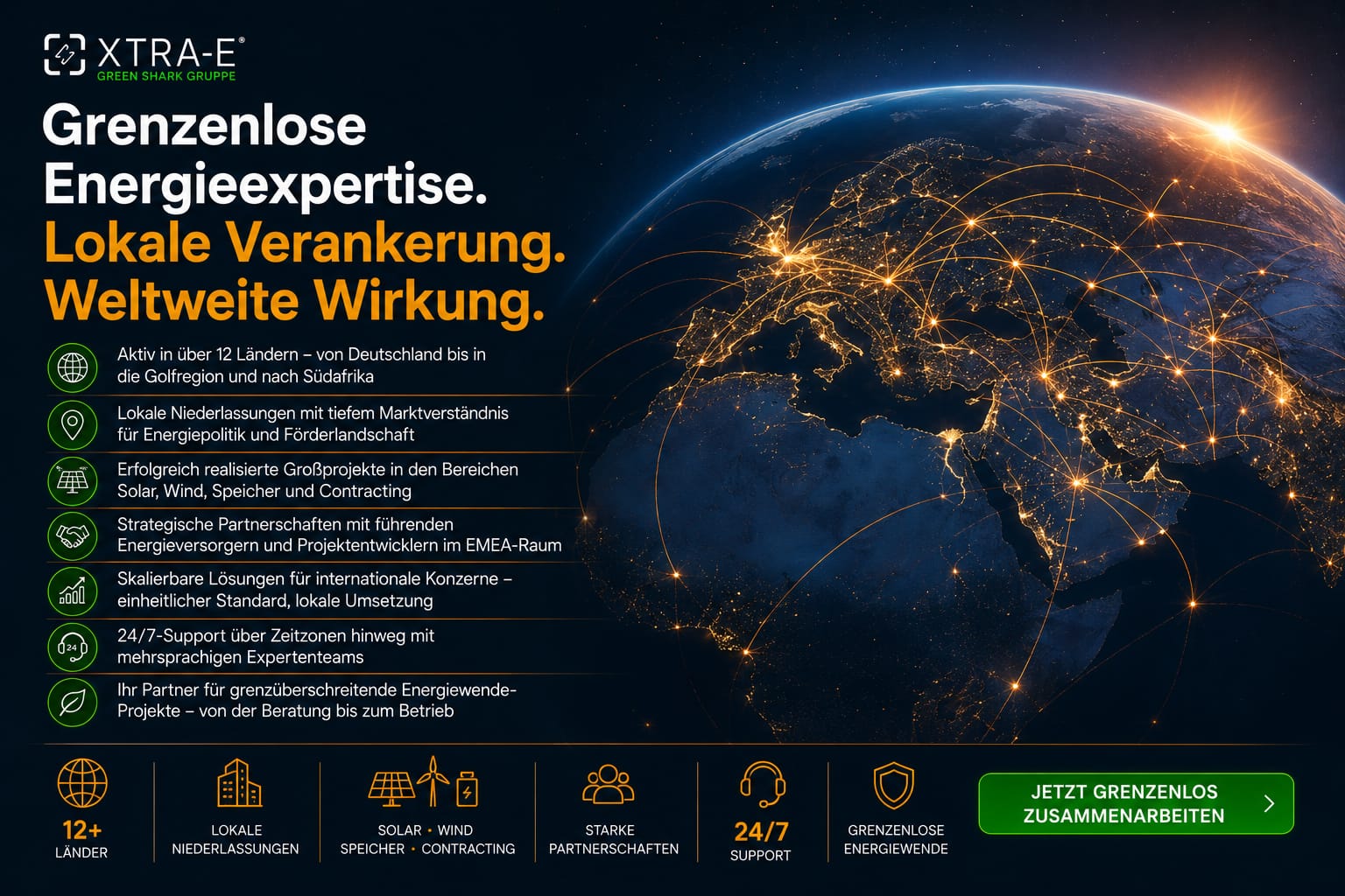 XTRA-E weltweite Präsenz EMEA