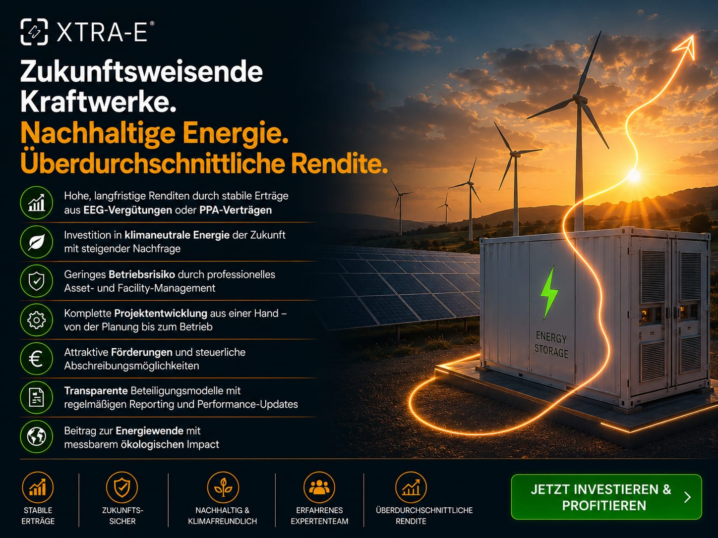 Landschaft mit Solarpanels