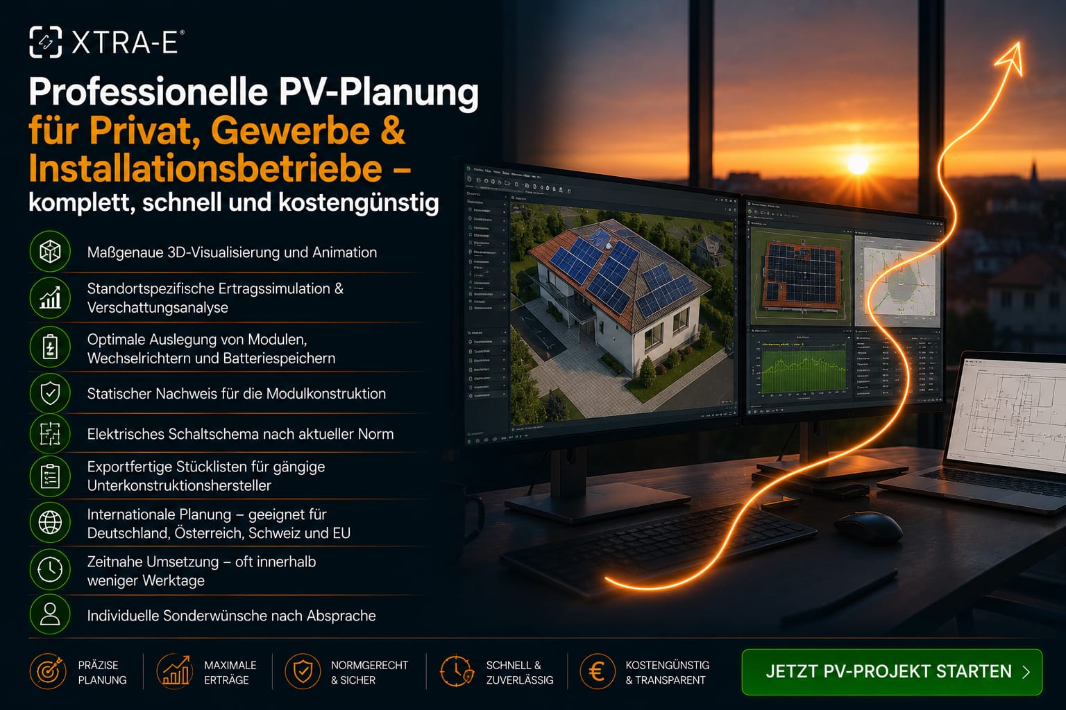 XTRA-E® PV Planungsbüro – Ihr PV-Projekt mit Sicherheit, Tempo und Klarheit starten