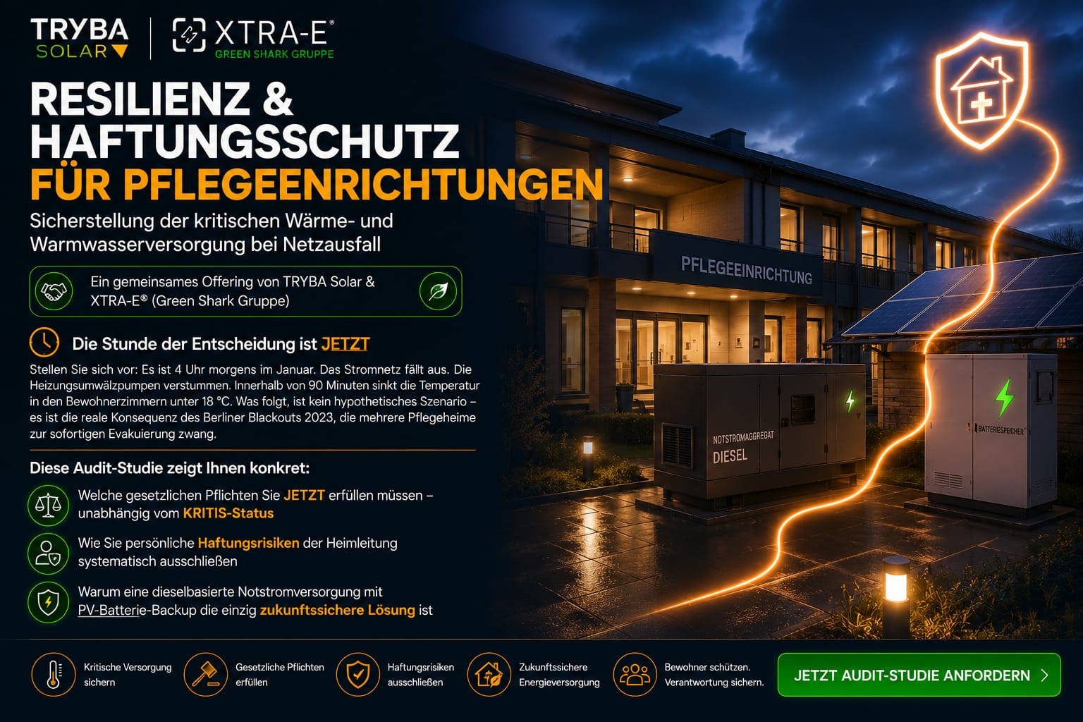Resilienz Audit für Pflegeeinrichtungen – Notstromversorgung und Haftungsschutz